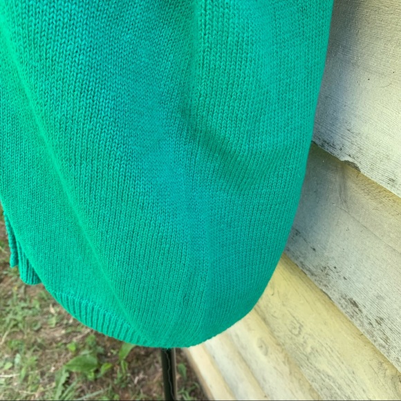 Vintage 90s Solid Print Micro Button Down Long Sleeve Mock Neck Cardigan Sweater - Picture 14 of 16